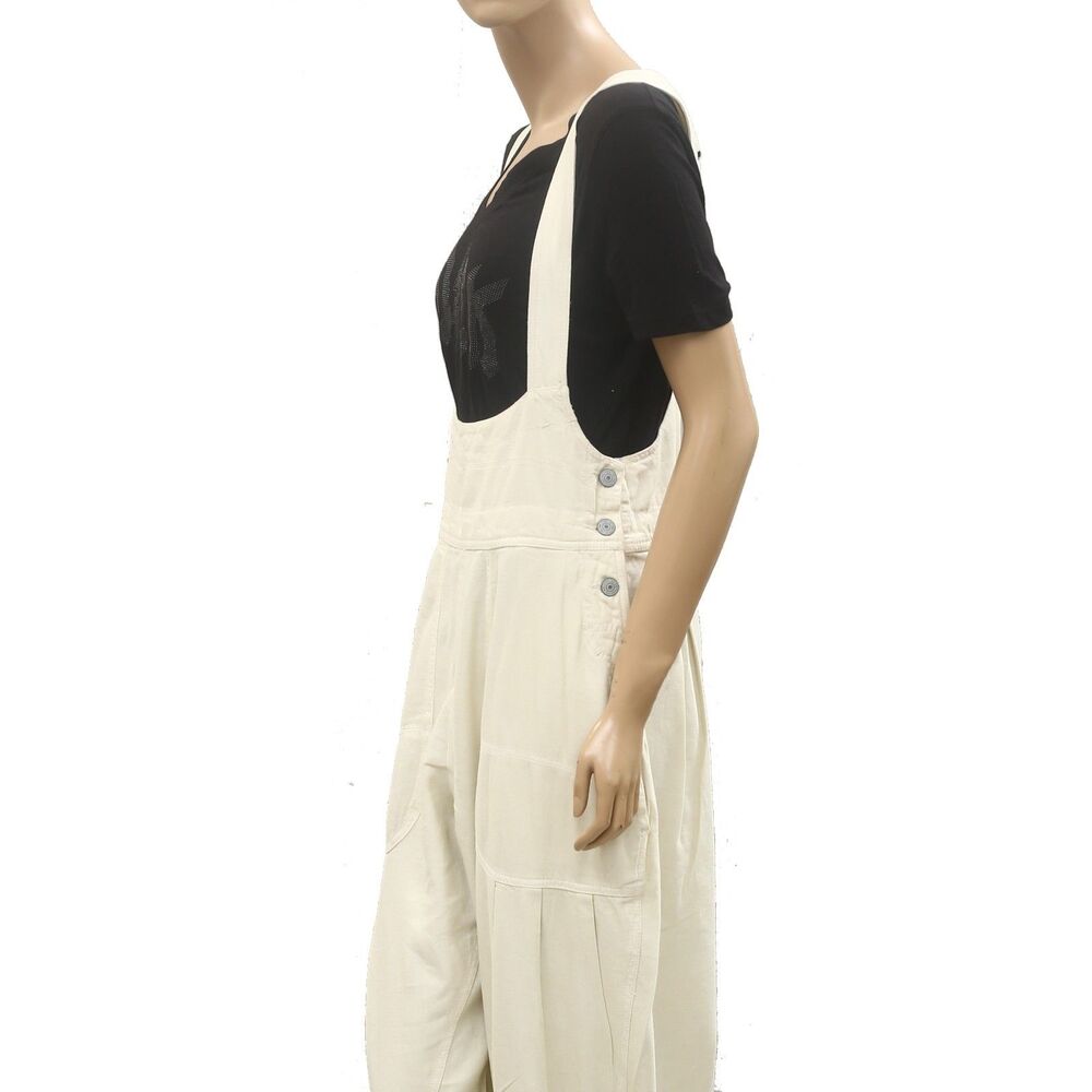 Free People We The Free Felix Tapered Overalls Jumpsuit Pinafore Solid XS 287220 - Picture 3 of 5